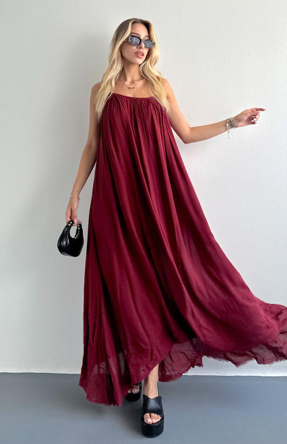 Virelia | Vestido Largo Fruncido Tirantes