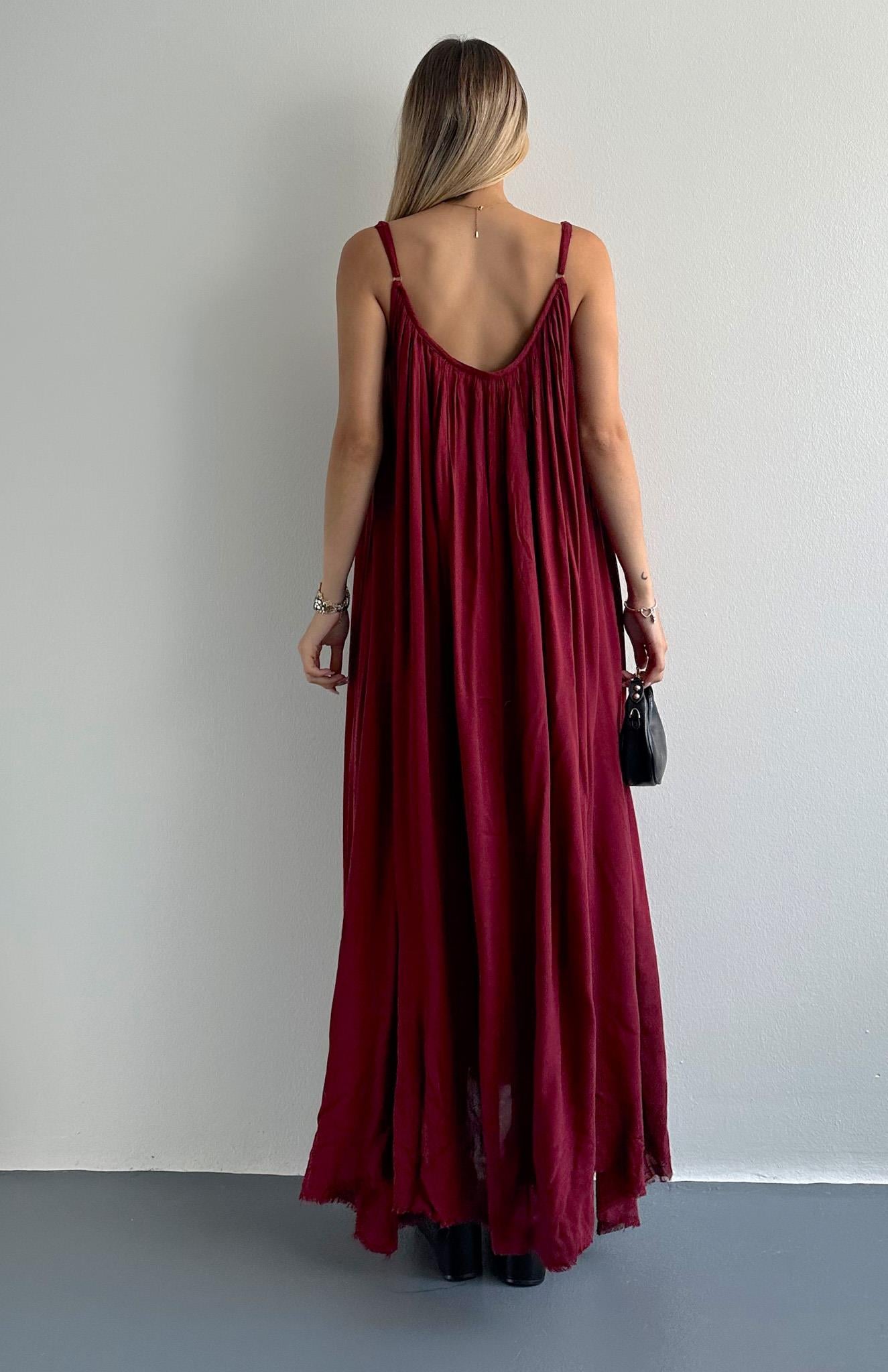 Virelia | Vestido Largo Fruncido Tirantes
