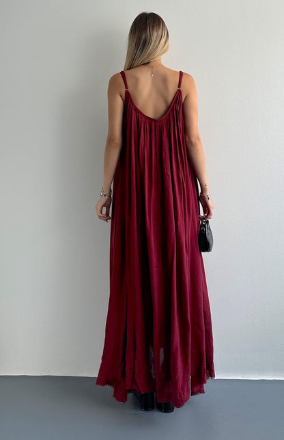 Virelia | Vestido Largo Fruncido Tirantes