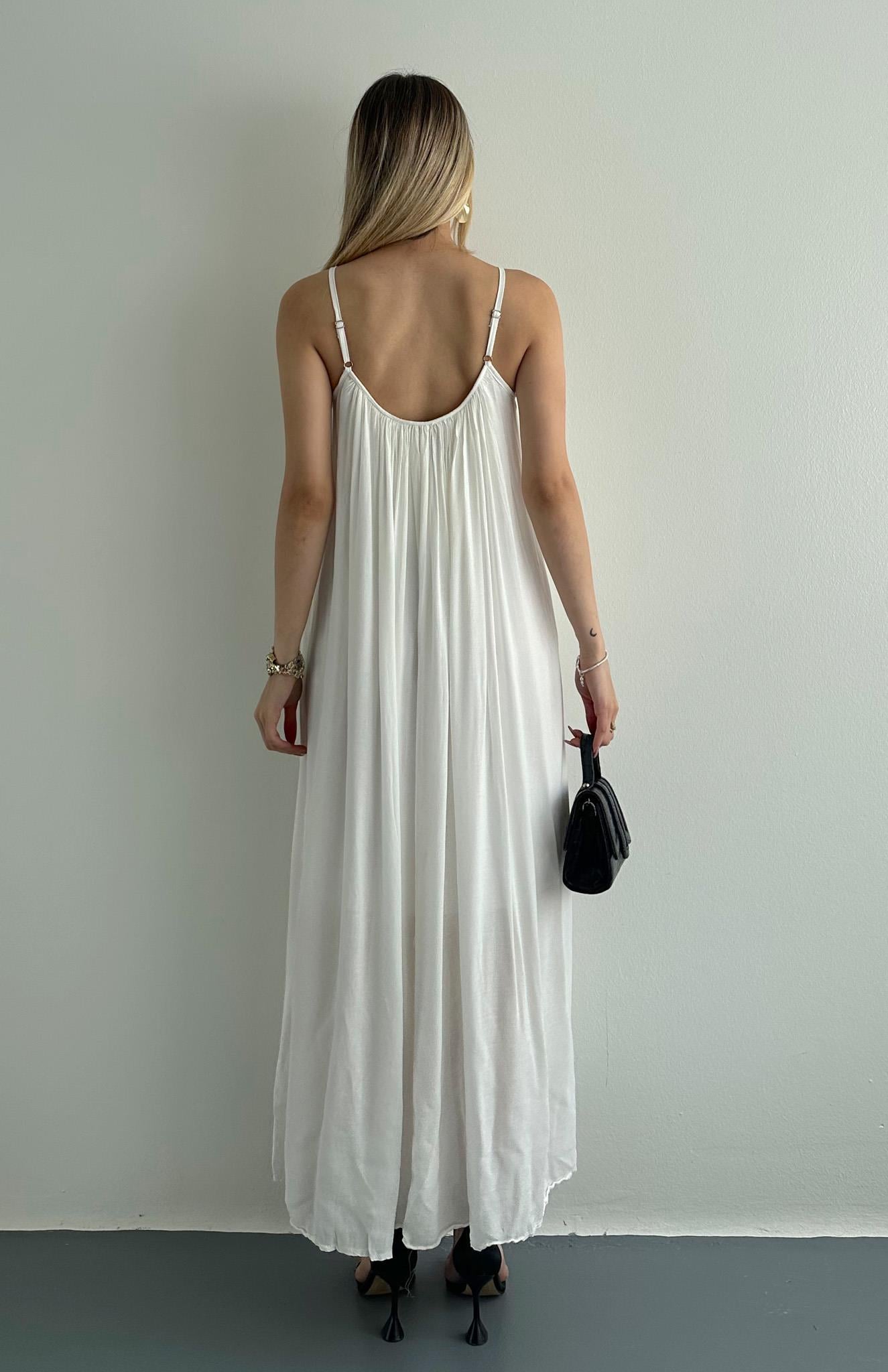 Virelia | Vestido Largo Fruncido Tirantes