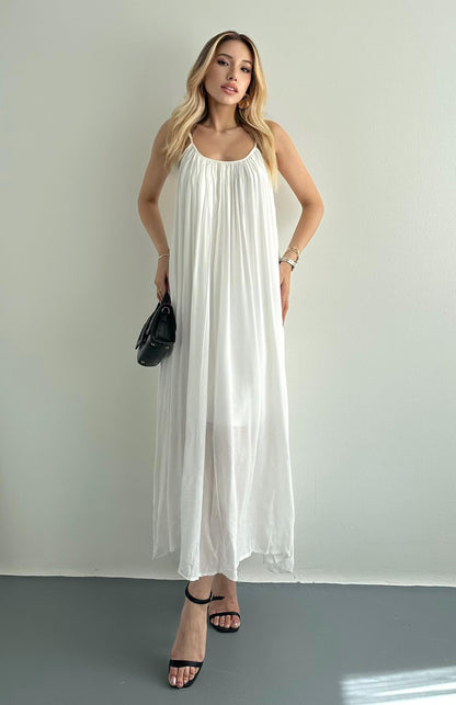 Virelia | Vestido Largo Fruncido Tirantes
