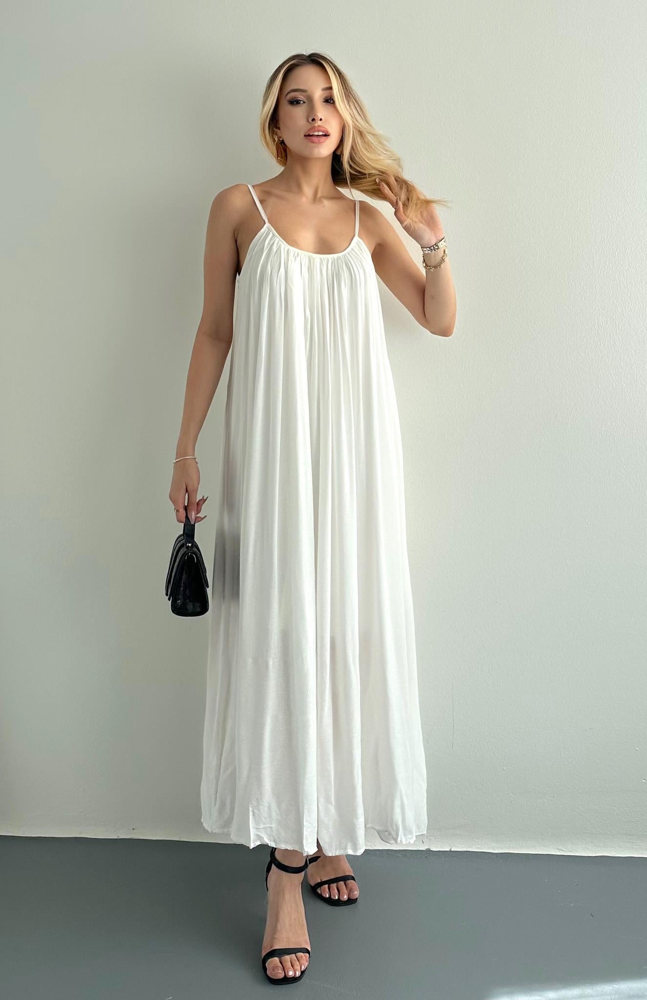 Virelia | Vestido Largo Fruncido Tirantes