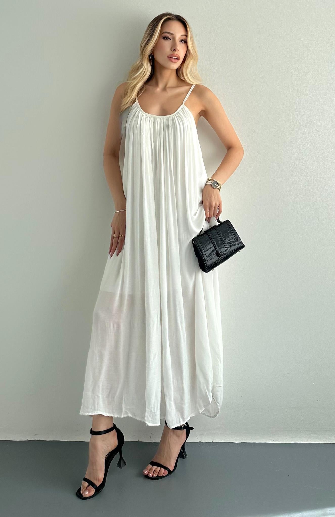 Virelia | Vestido Largo Fruncido Tirantes