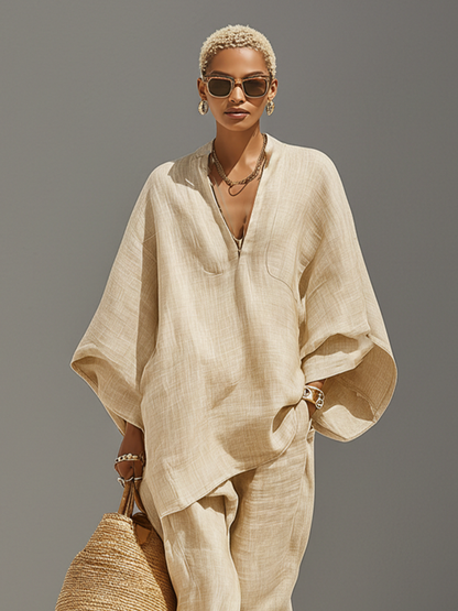 Arena | Conjunto de Lino Minimalista con Doble Asimétrico