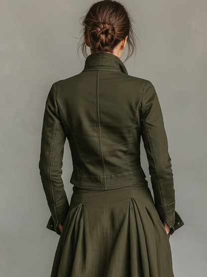 Rebe | Chaqueta Corta Moderna Algodón con Cremallera