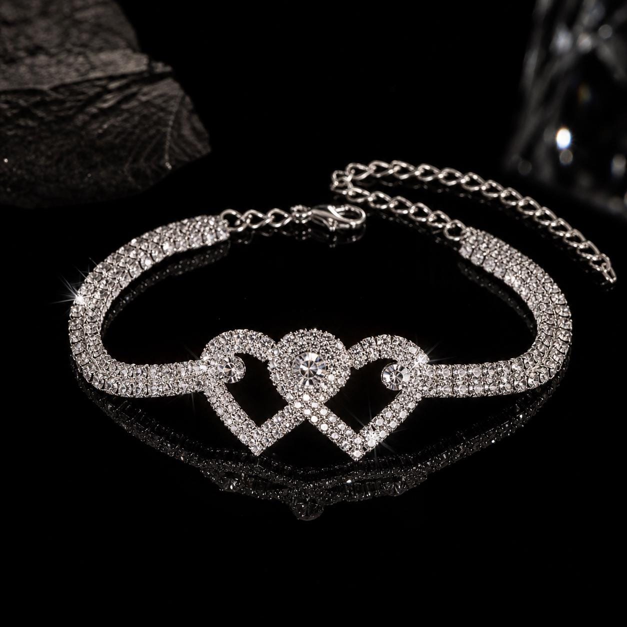 Amadis | Pulsera Tobillera Unión Doble Corazón