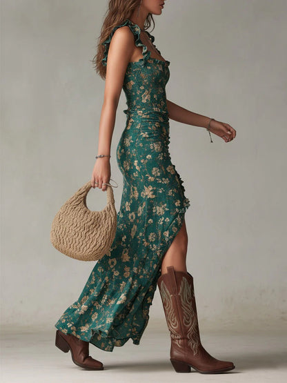 Kena | Vestido Largo Boho Tirantes Abertura