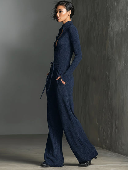 Velaris | Mono Elegante de Punto con Cremallera