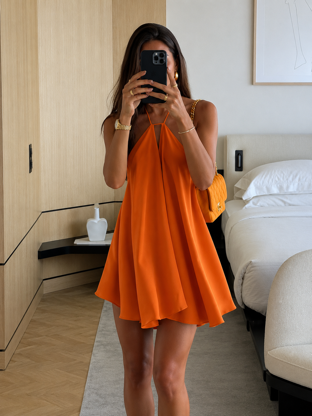 Selviera | Mini Vestido Halter Volantes