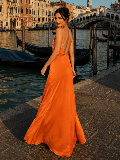 Velarise | Vestido Largo Detalle Lentejuelas