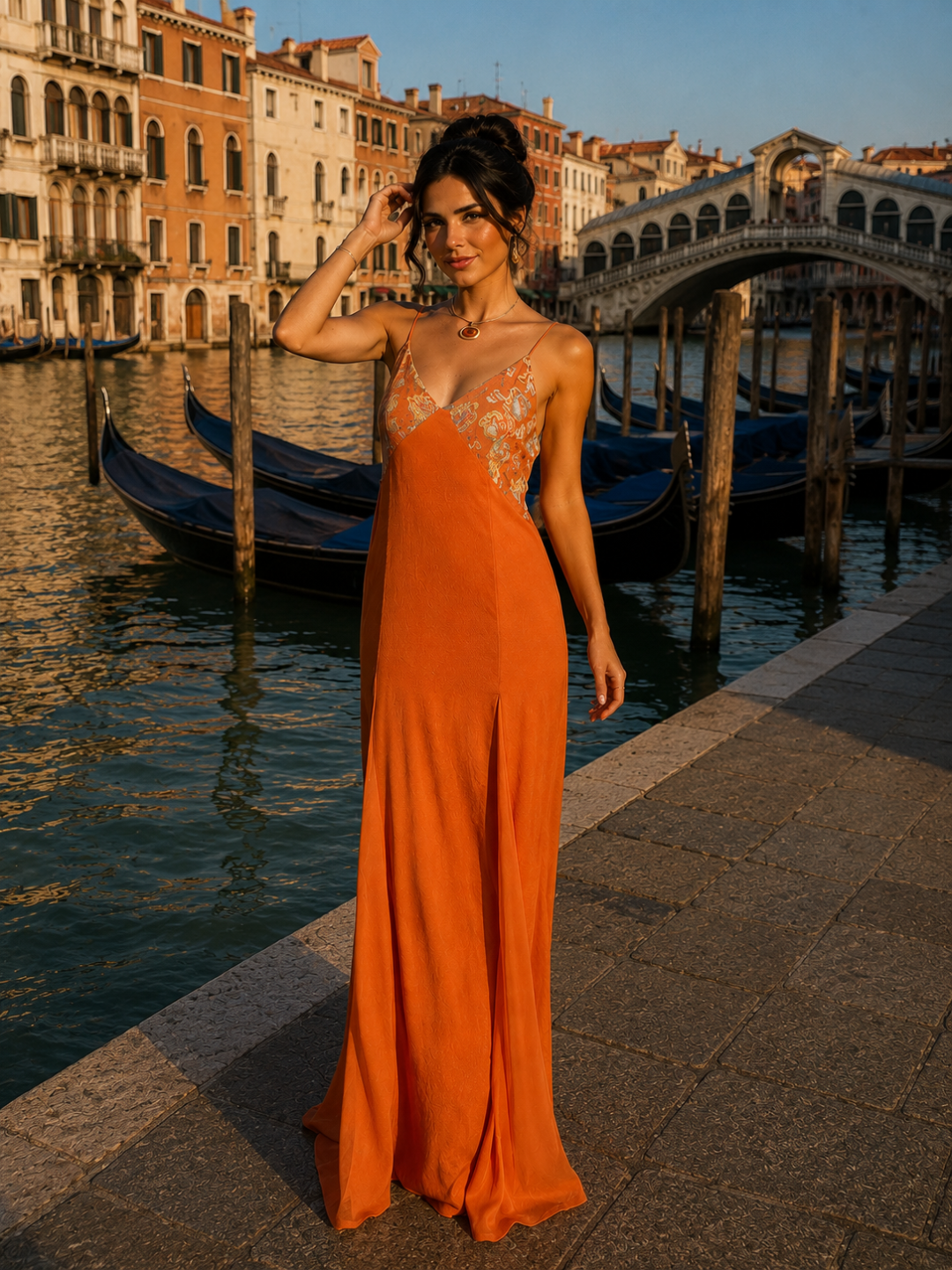 Velarise | Vestido Largo Detalle Lentejuelas