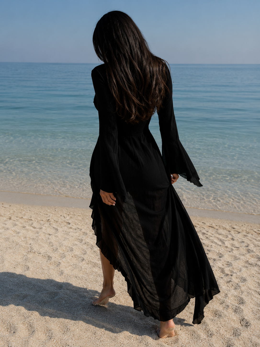 Veloura | Vestido Kimono Playa Volantes