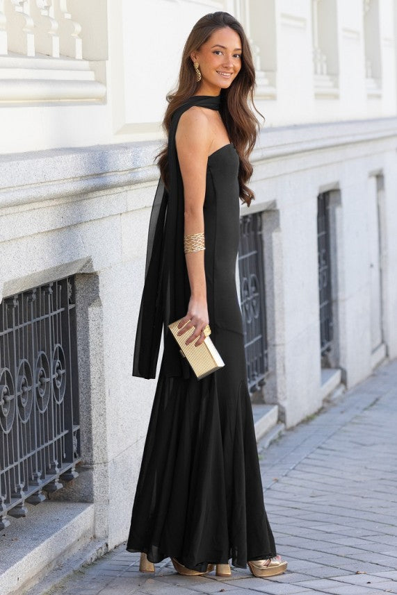 Enisa | Vestido Largo Elegante Sin Tirantes